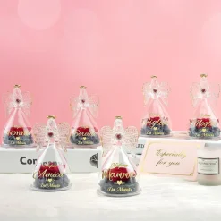 Sunia Beste Mama Geschenke Engel Figur Ewige Rose in Glaskuppel