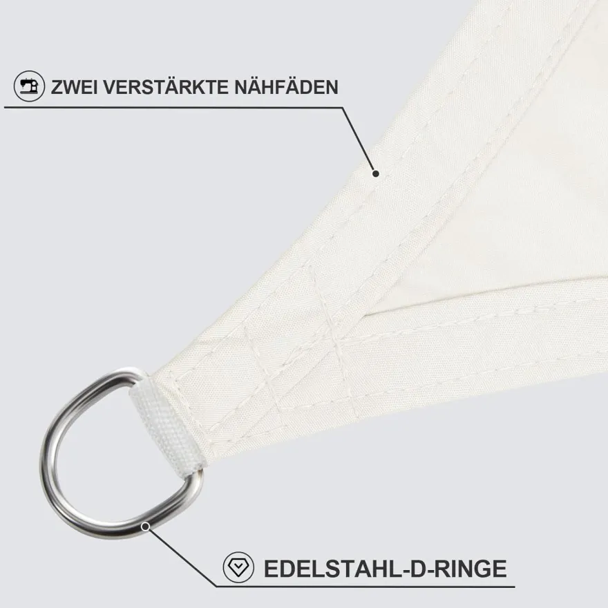 Sunnylaxx Sonnensegel Rechteckig 2,5x3m Creme - Wasserdicht, 95% UV-Schutz für