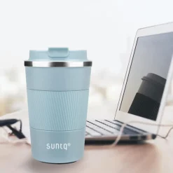 SUNTQ Kaffeebecher to go Thermo Edelstahl 380ml doppelwandig auslaufsicher