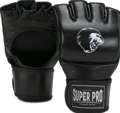 Super Pro Combat Gear Slugger MMA Handschuhe Leder Schwarz/Weiß