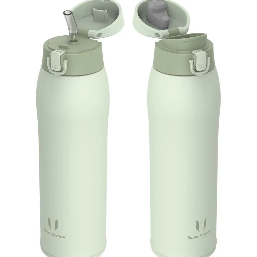 Super Sparrow Edelstahl Trinkflasche Thermosflasche 950ml M Hellgrün