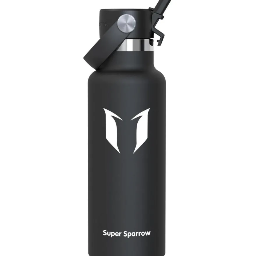 Super Sparrow Trinkflasche Edelstahl Thermobecher FlipFlow mit Strohhalm