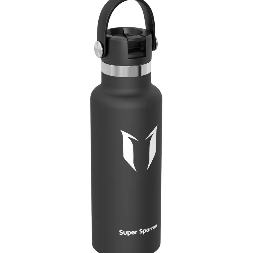 Super Sparrow Trinkflasche Edelstahl Thermobecher FlipFlow mit Strohhalm