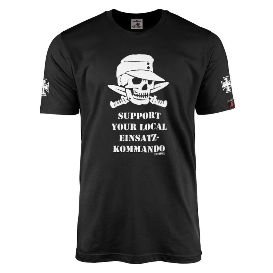 Support your local Kommando soldaten totenkopf gebrigsjäger T-Shirt#35721