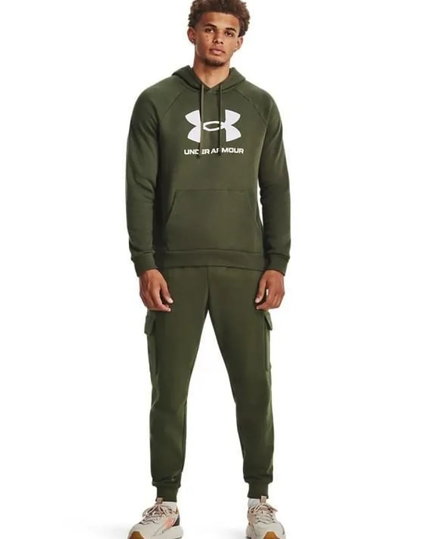 Sweatshirt Under Armour Rival Fleece Logo Hoodie Grén-Weiß
