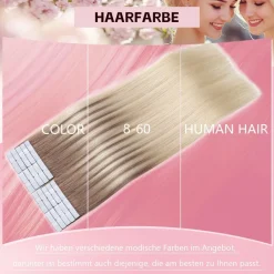 Sweetmet 3. Generation Unsichtbare Tape Extensions Echthaar Pro3.0 #8/60