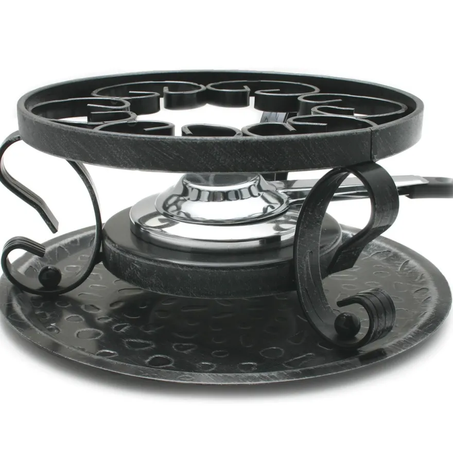 Swissmar Käsefondue Set 9-tlg. Keramik weiss Fondue Topf Ø 23 cm für 6 Personen