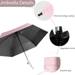 Sykerout Mini Regenschirm Taschenschirm Kompakt Faltbar Mit Etui UV-Schutz
