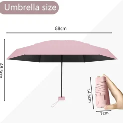 Sykerout Mini Regenschirm Taschenschirm Kompakt Faltbar Mit Etui UV-Schutz