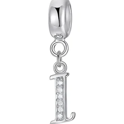 Symretie Damen 925 Sterling Silber Initial Buchstabe Anhänger für Europäische