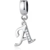 Symretie Damen 925 Sterling Silber Initial Buchstabe Charm Anhänger für