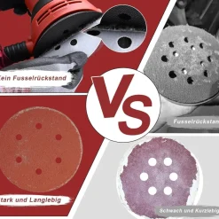 Sztaoip 100er Set Schleifpapier 150mm Klett, Körnung 180, 6 Loch für