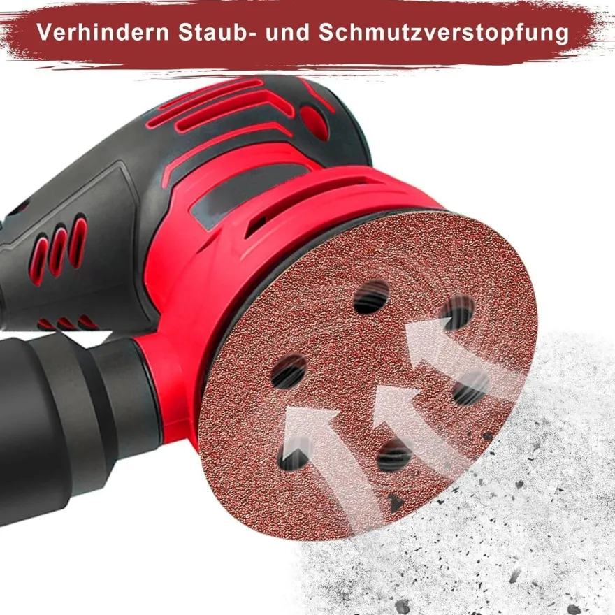 Sztaoip 100er Set Schleifpapier 150mm Klett, Körnung 180, 6 Loch für