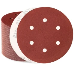 Sztaoip 100er Set Schleifpapier 150mm Klett, Körnung 180, 6 Loch für