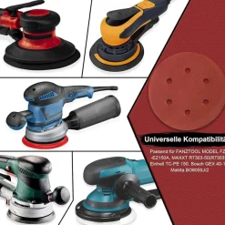 Sztaoip 100er Set Schleifpapier 150mm Klett, Körnung 180, 6 Loch für
