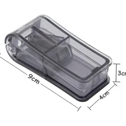 Tablettenteiler für Große und Kleine Tabletten, mit Aufbewahrungsfach, Blau