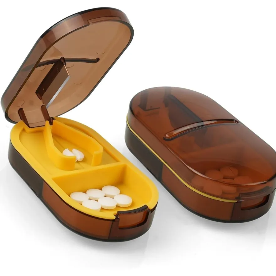 Tablettenteiler Pillenschneider 2-in-1 für Kleine und Große Tabletten