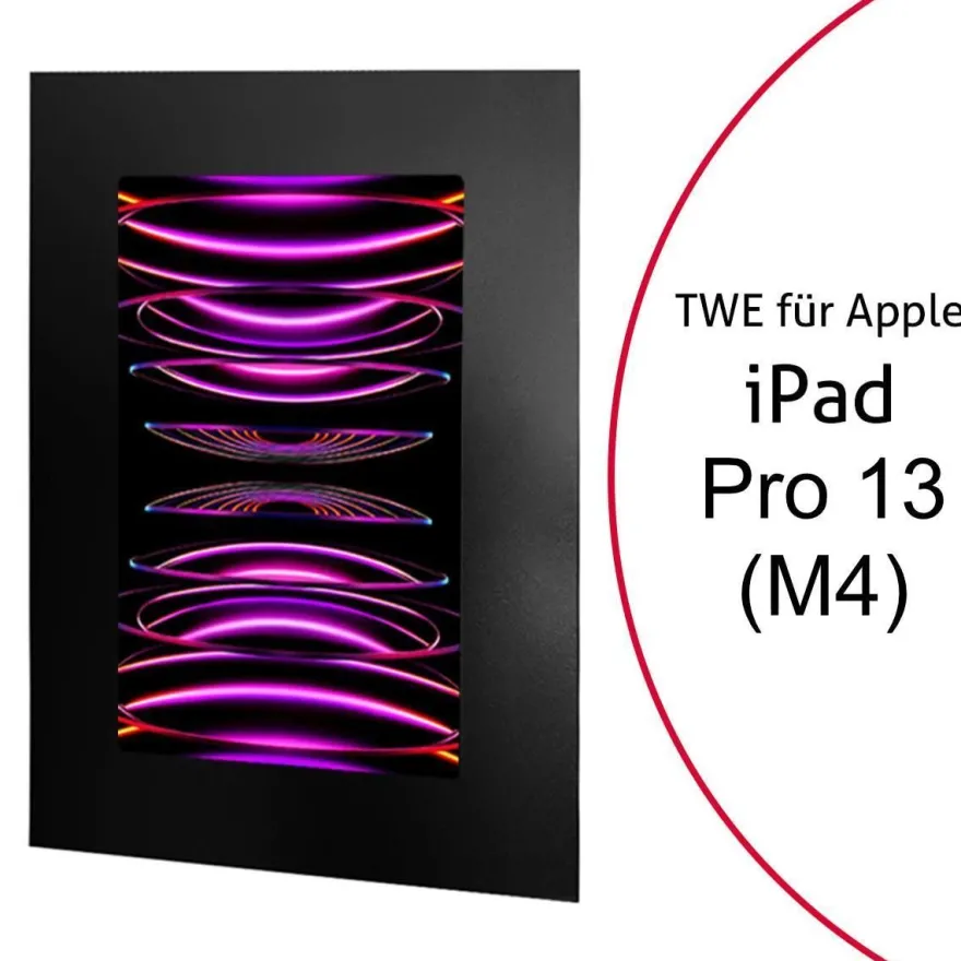 TabLines TWE118B Tablet Wandeinbau für Apple iPad Pro 13.0 (M4), schwarz