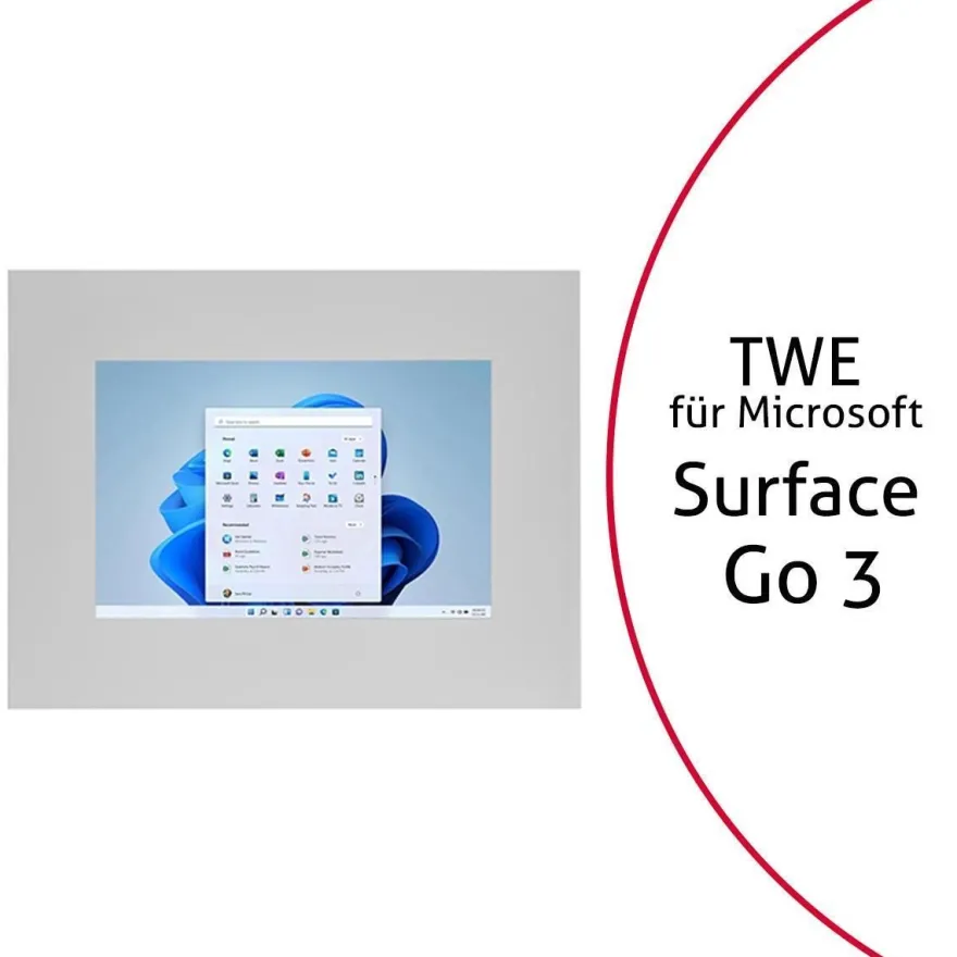 TabLines TWE099S Tablet Wandeinbau für Microsoft Surface Go 3, silber