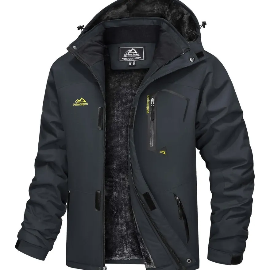Tacvasen Herren Winterjacke wasserdicht winddicht warm gefüttert mit Kapuze
