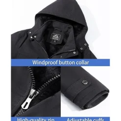 Tacvasen Herren Winterjacke Warme Fleecejacke Militärjacke Lässige Gefütterte