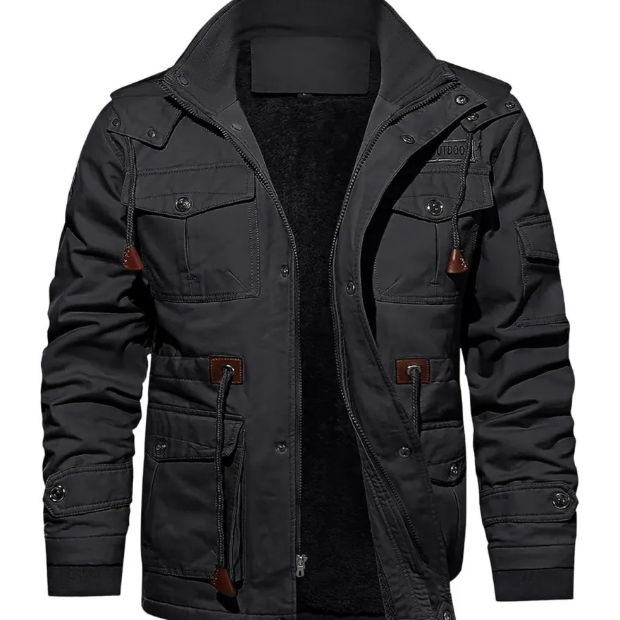 Tacvasen Herren Winterjacke Warme Fleecejacke Militärjacke Lässige Gefütterte