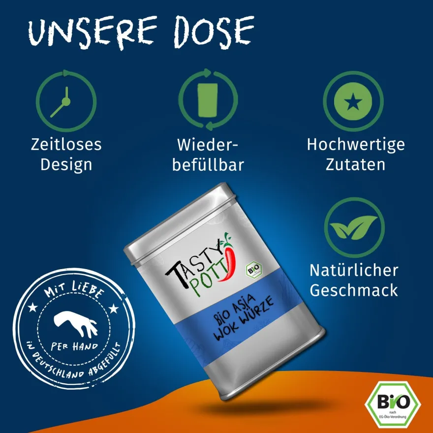 Tasty Pott Bio Asia Wok Würze - 100g Dose