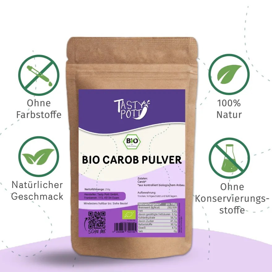 Tasty Pott Bio Carob Pulver - im Beutel