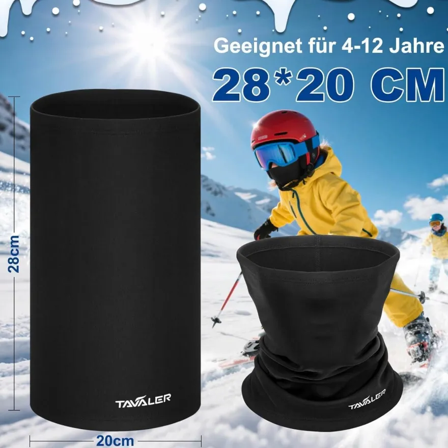 Tavaler Kinder Schlauchschal Winter 2 Stück - Multifunktionstuch, winddicht