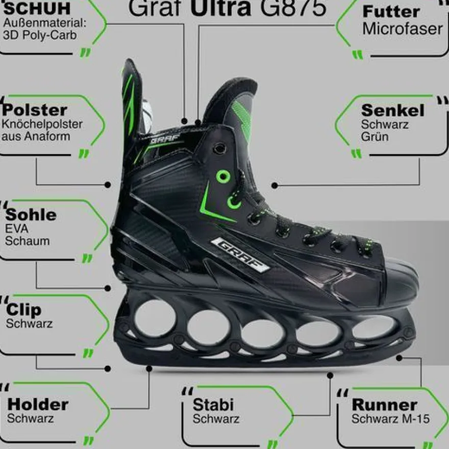tblade Schlittschuhe Graf G875 Black Edition Freestyle Schlittschuh Größe 41