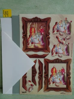 TBZ 3D Bogen geprägt folienverziert Weihnachten Krippe Heilige Familie Mutter Gottes