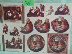 TBZ 3D Bogen geprägt folienverziert Weihnachten Krippe Heilige Familie Mutter Gottes