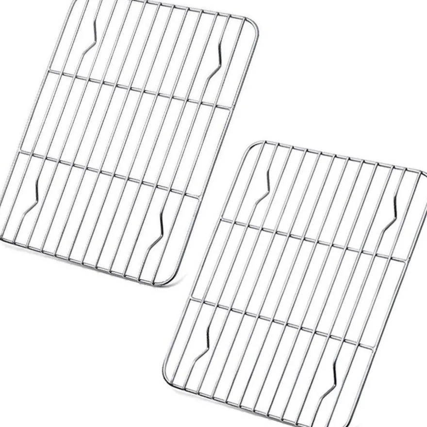 Teamfar Abkühlgitter 2er-Set Edelstahl 24,5x19x1,5cm Braten Backen Grillen