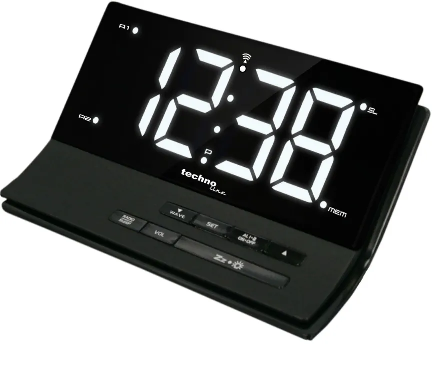 Technoline Digital Wt 482 Funkwecker, Schwarz