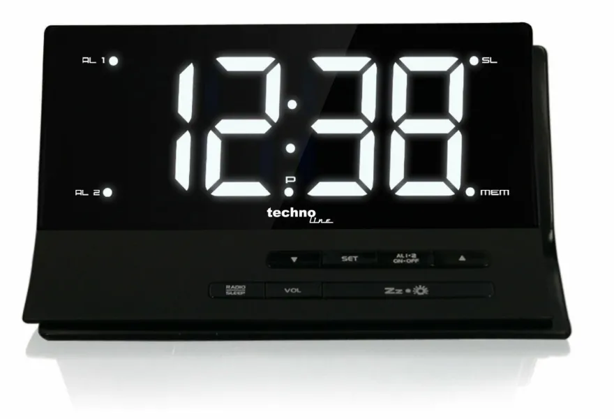 Technoline Digital Wt 482 Funkwecker, Schwarz