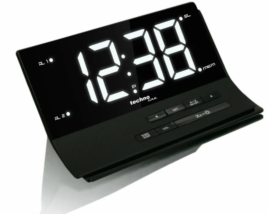 Technoline Digital Wt 482 Funkwecker, Schwarz