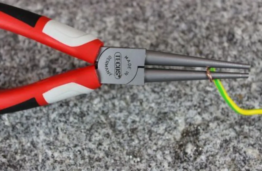 Tecos Rundzange 160 mm 3-Komponenten-Griff Präzisionsarbeiten Zange Rundgriff