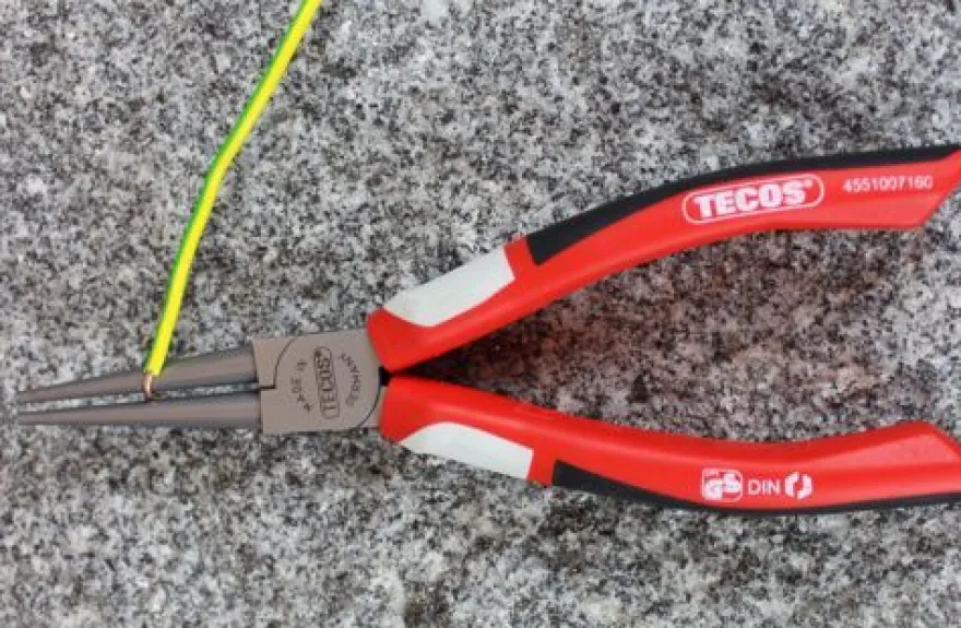 Tecos Rundzange 160 mm 3-Komponenten-Griff Präzisionsarbeiten Zange Rundgriff