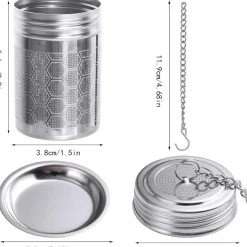 2 Teesieb Edelstahl Tee Infuser Teeei Abtropfschale Gewürzsieb für Teekannen