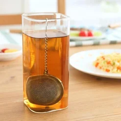 Teesieb 2 Stück 5.5 cm Teeei Edelstahl Kette Teefilter für losen Tee Silber
