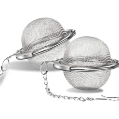 Teesieb 2 Stück 5.5 cm Teeei Edelstahl Kette Teefilter für losen Tee Silber
