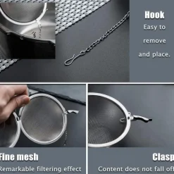 Teesieb 2 Stück 5.5 cm Teeei Edelstahl Kette Teefilter für losen Tee Silber