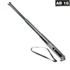 Teleskopschlagstock 13 Zoll/ 32 cm silber/chrom mit Clip und Handschlaufe
