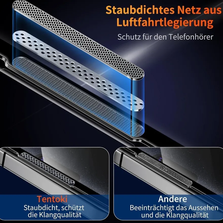 Tentoki Sichtschutz Panzerglas für iPhone 15 Pro (6,1 Zoll) - 2 Stück, 25°