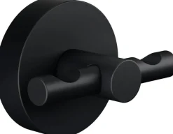 tesa MOON BLACK Bademantelhaken, matt schwarz - für Bäder im Industrial Style und mod