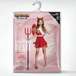 Teufel Engel Kostüm Mädchen Halloween Heavenly Devil Deluxe Tween Kleid