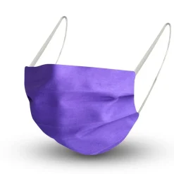Textil Design-Maske waschbar aus Baumwolle - Unifarben mit Wunschname LILA + Gratiszu