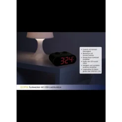 TFA - Digitaler Funk-Wecker mit USB-Ladefunktion Ellypse 60.2551.01 - schwarz