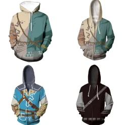 The Legend of Zelda Tears of the Kingdom 3D Hoodies Zip Sweatshirts Jacke Mantel