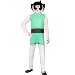The Powerpuff Girls Cosplay Jumpsuit Kinder Halloween Onesie Kostume Bodysuit Bubbles